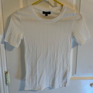 Cute TOPSHOP White Ribbed Shirt🤍